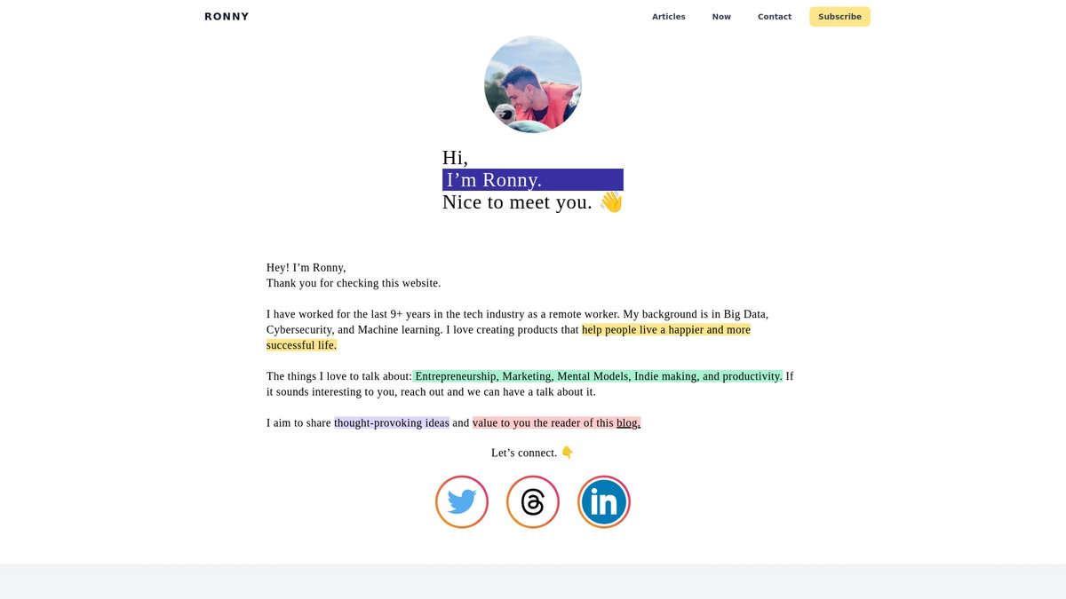 ronny.blog screenshot