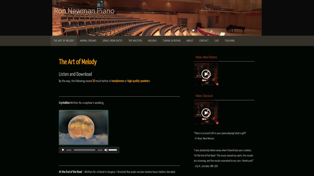 ronpiano.com screenshot