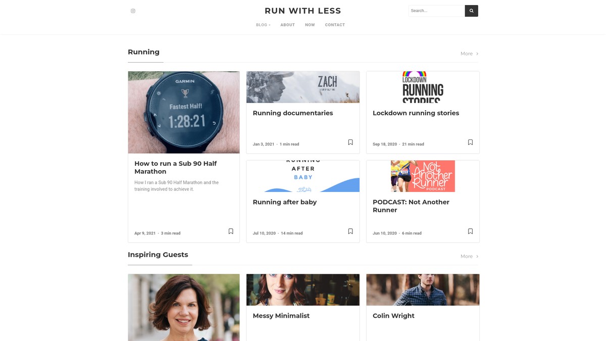 runwithless.co.uk screenshot