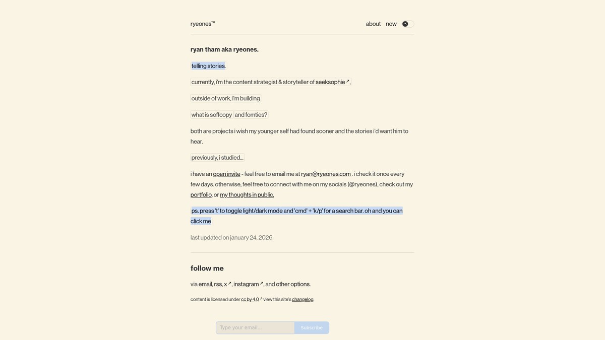 ryeones.com screenshot