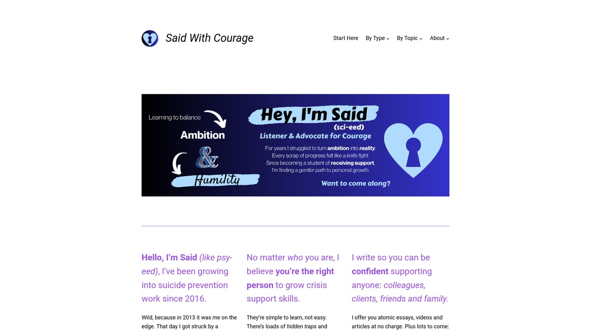 Screenshot of saidwithcourage.com