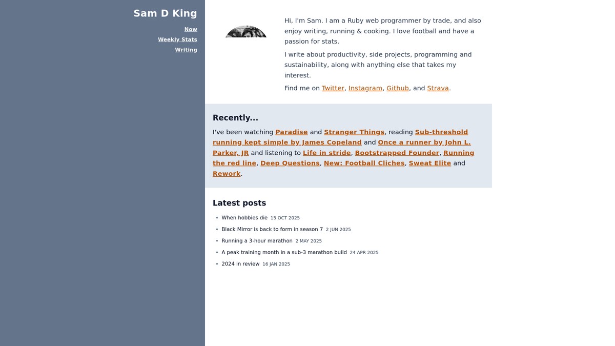 samdking.co.uk screenshot
