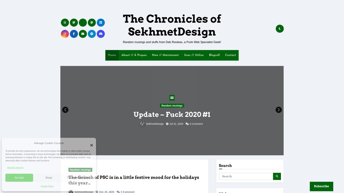 Screenshot of sekhmetdesign.thegeekcartel.com