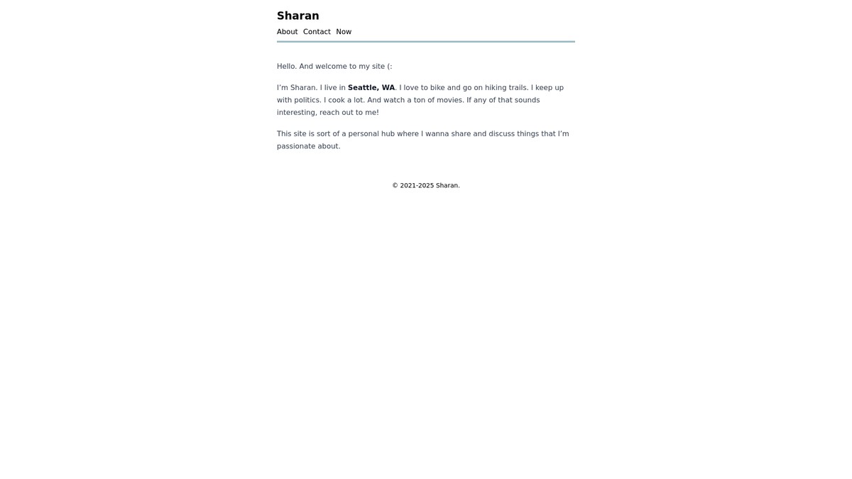Screenshot of sharansr.com