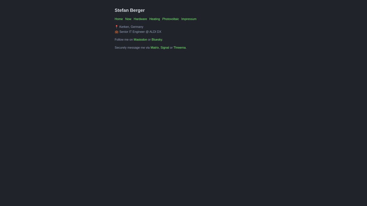 stefanberger.net screenshot