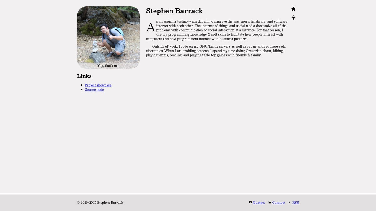 stephenbarrack.com screenshot