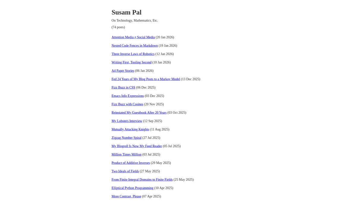 susam.net screenshot
