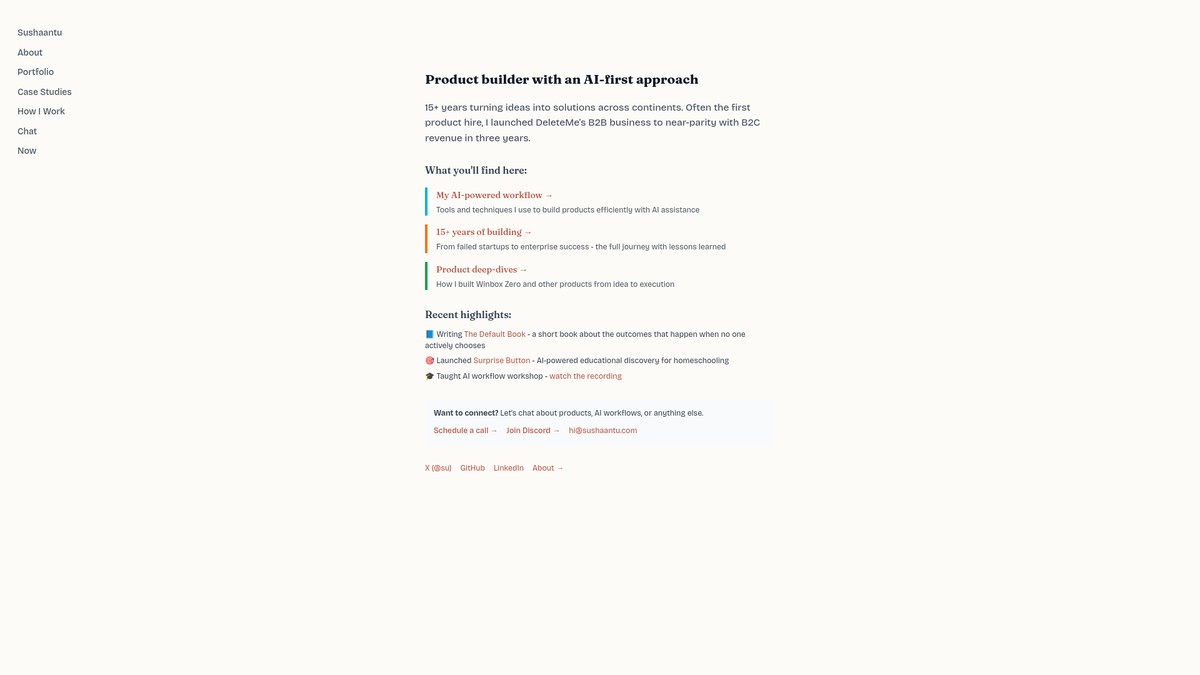 sushaantu.com screenshot