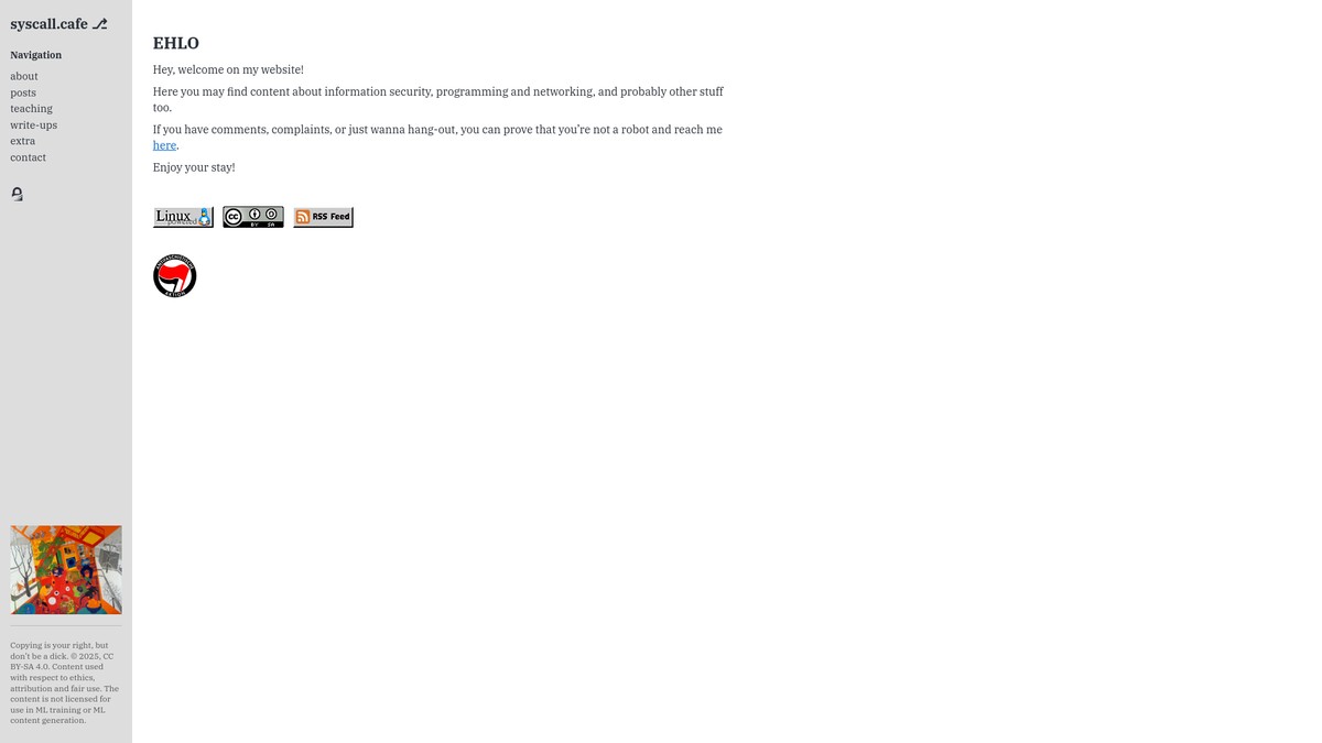 syscall.cafe screenshot