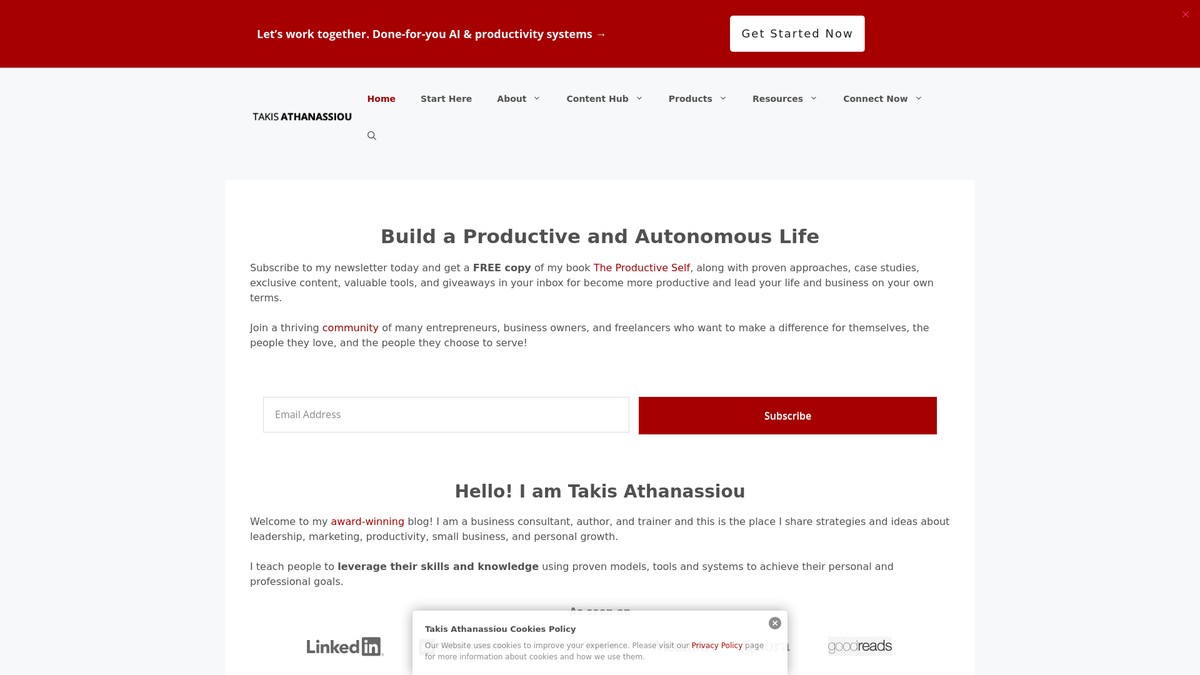 Screenshot of takisathanassiou.com