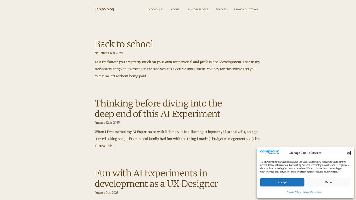 tanjas.blog screenshot