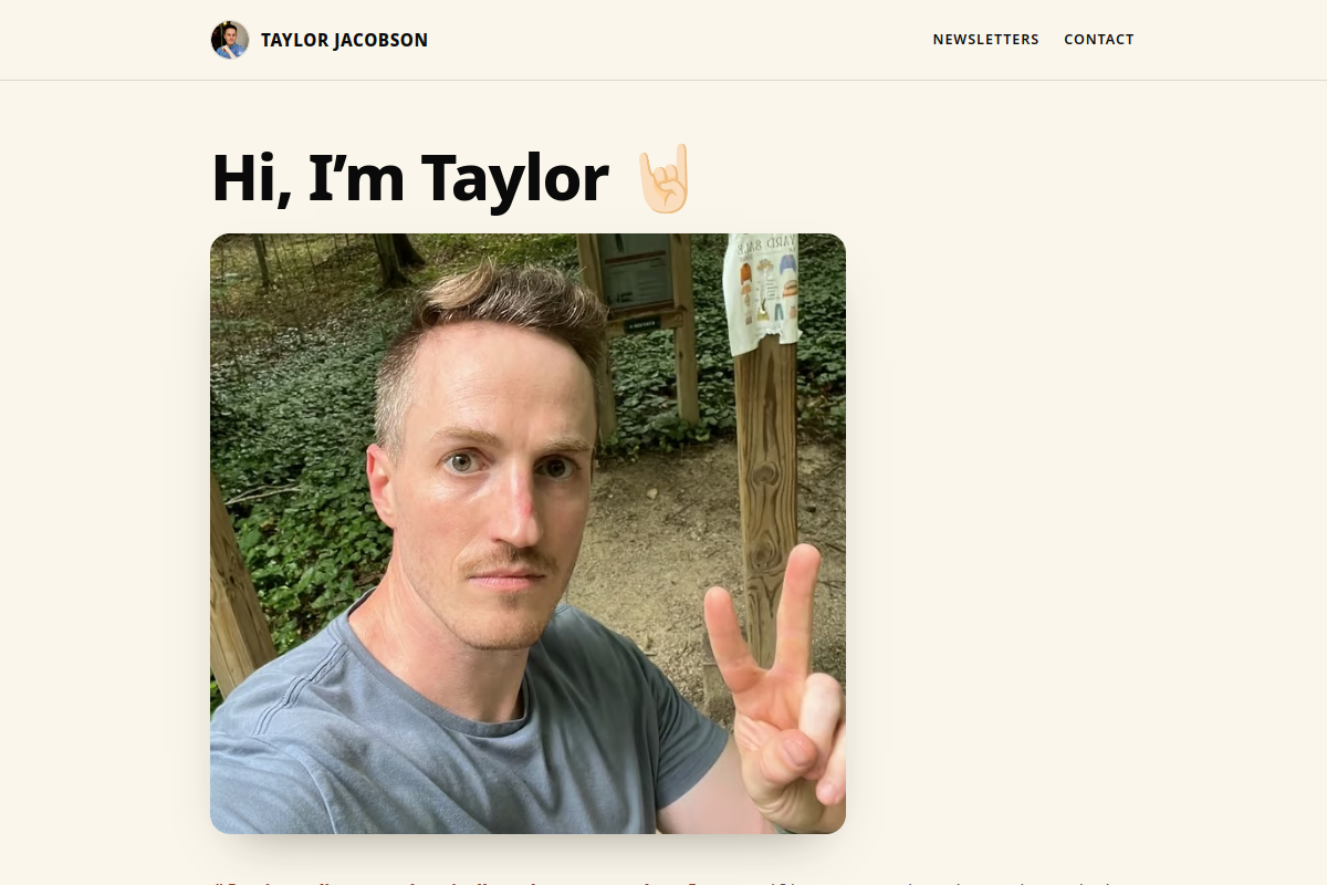 taylorjacobson.org screenshot