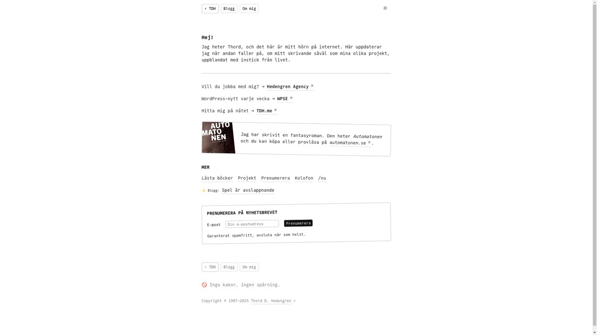 Screenshot of tdh.se