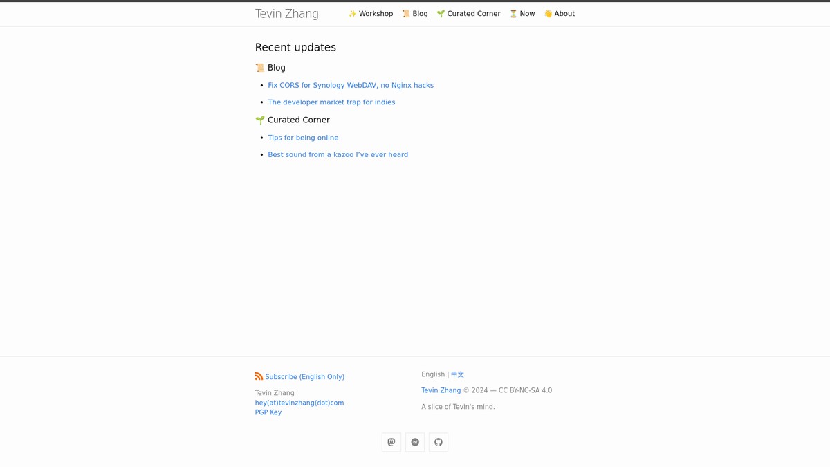 tevinzhang.com screenshot