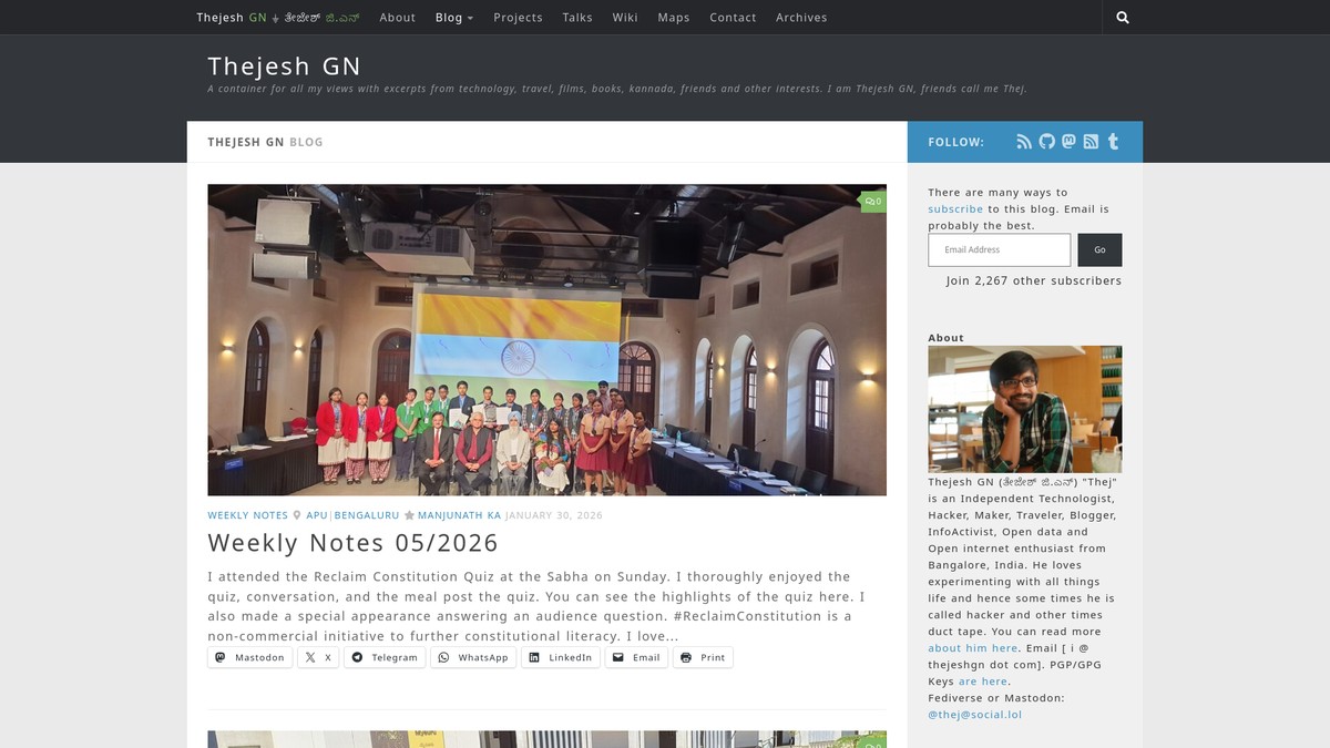 Screenshot of thejeshgn.com