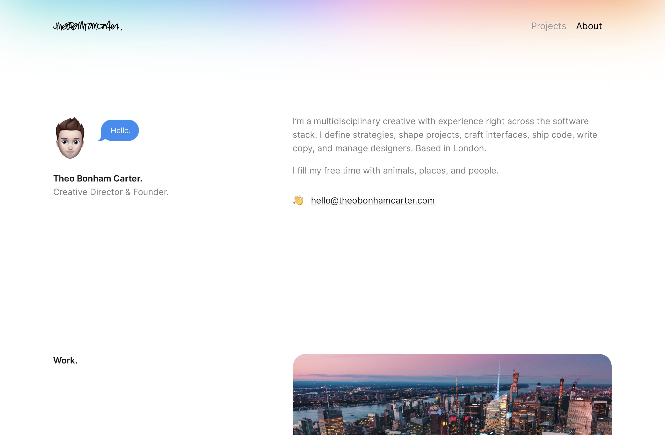 theobonhamcarter.com screenshot