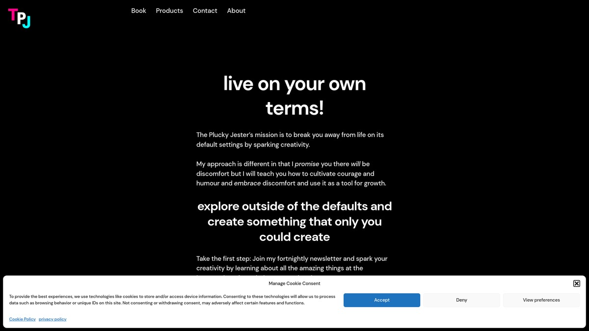 thepluckyjester.com screenshot