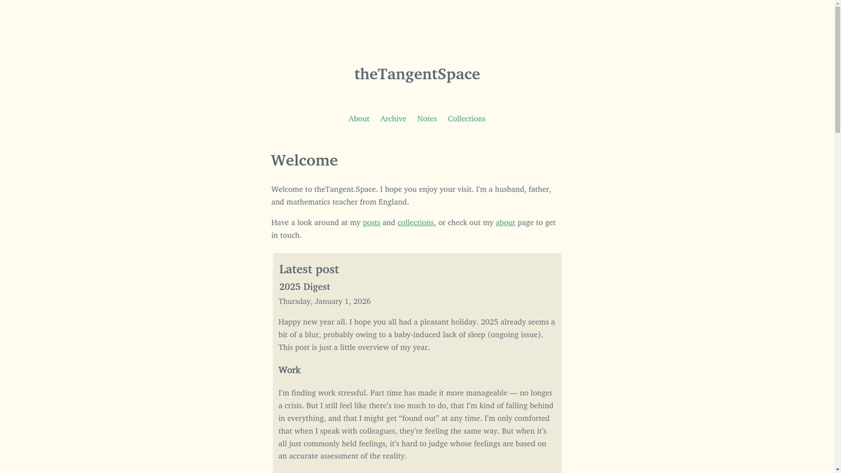 thetangent.space screenshot