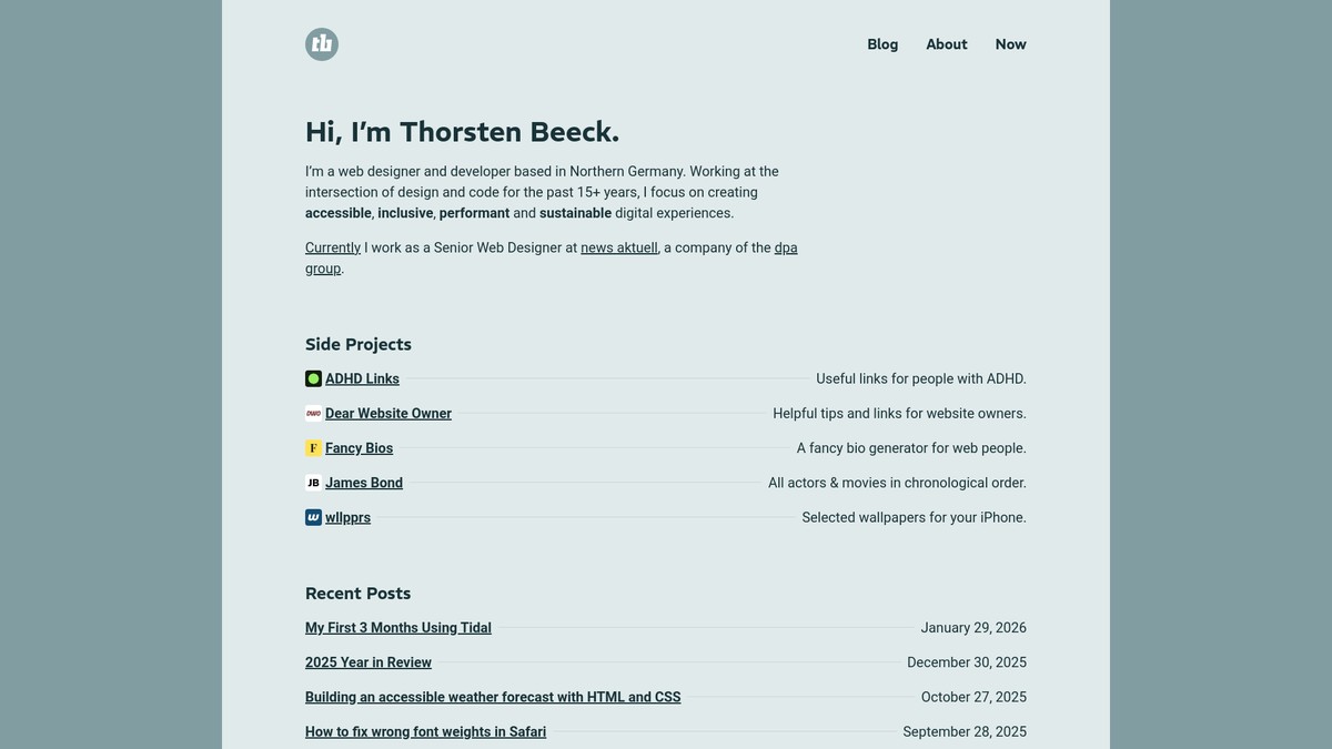 Screenshot of thorstenbeeck.com