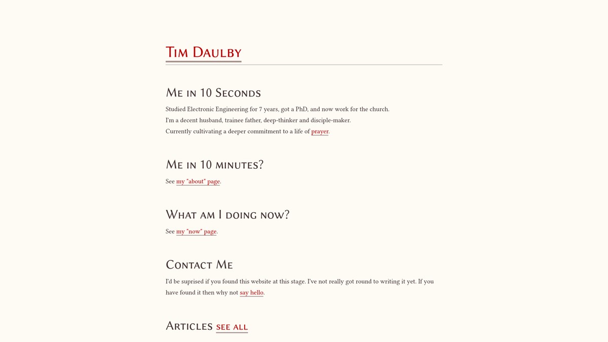 timdaulby.com screenshot