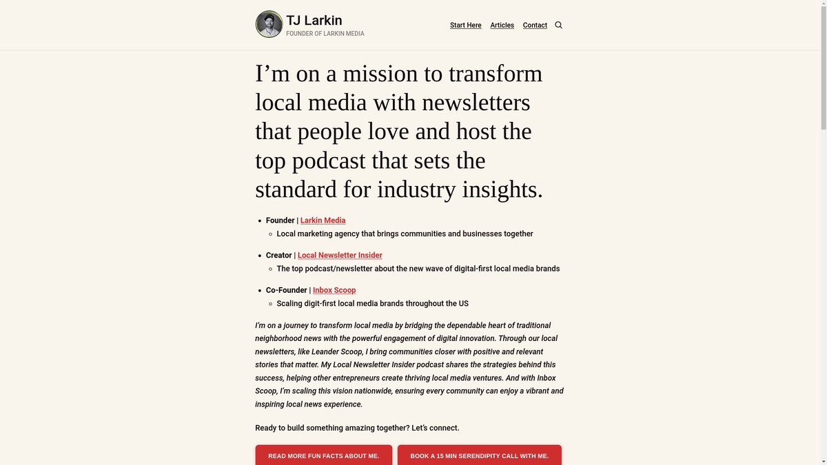 tjlarkin.com screenshot
