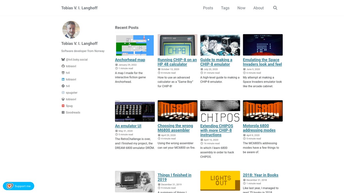 Screenshot of tobiasvl.github.io