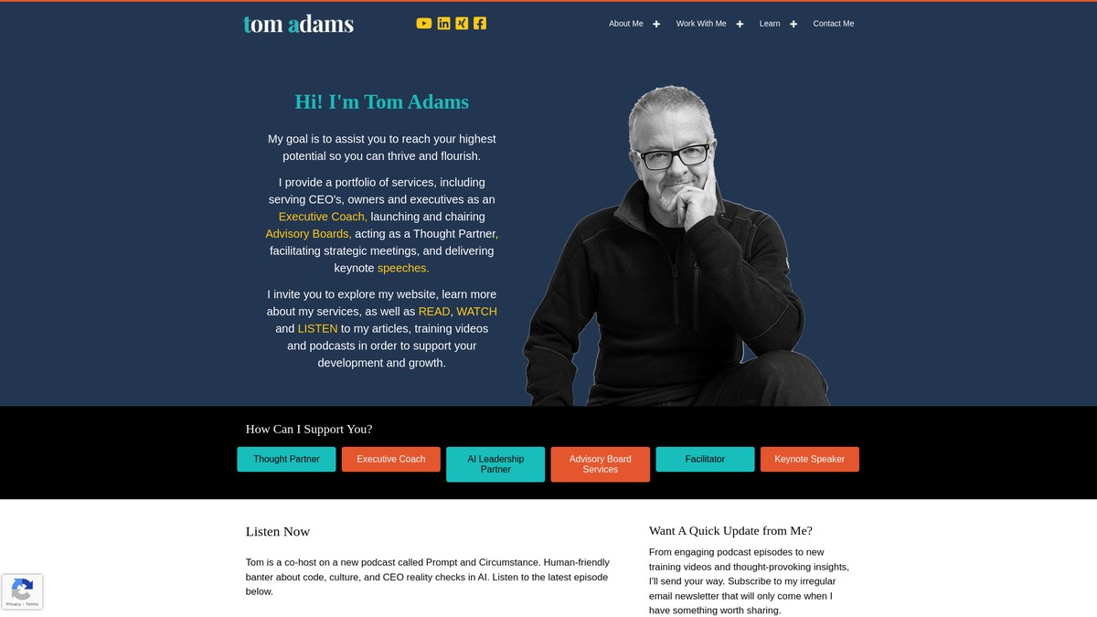 Screenshot of tomadams.com