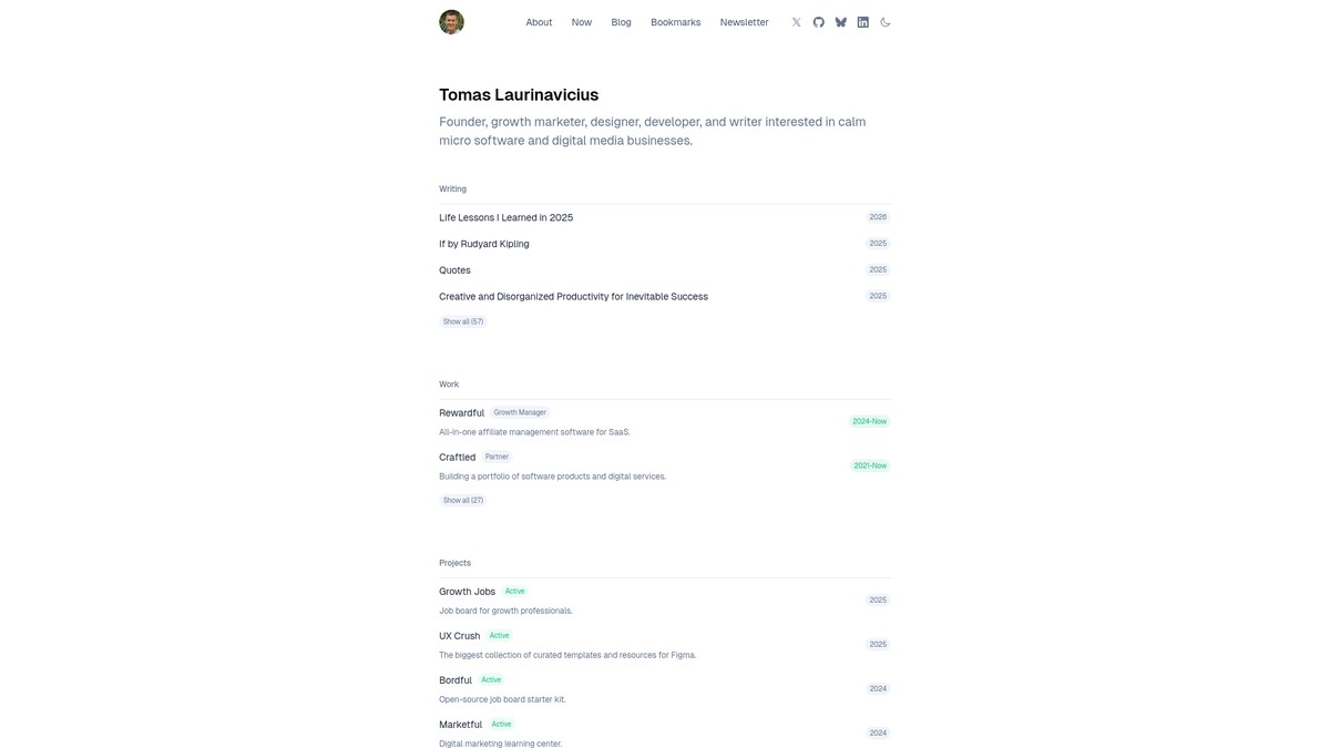 tomaslau.com screenshot