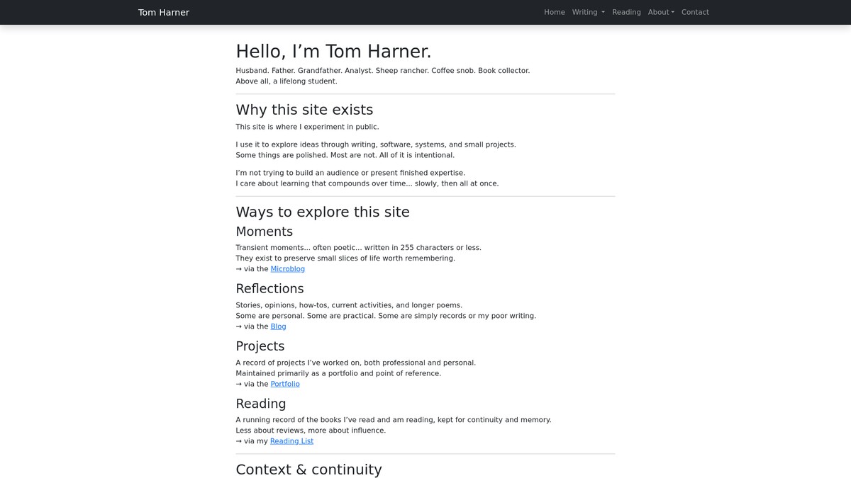tomharner.com screenshot