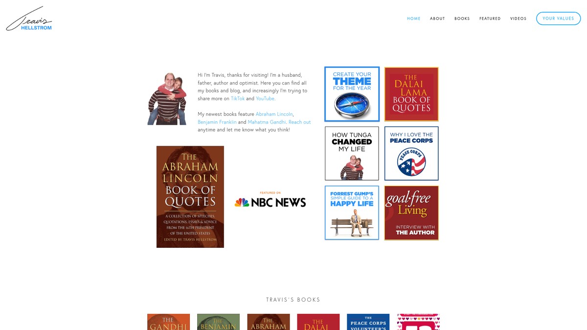 Screenshot of travishellstrom.com