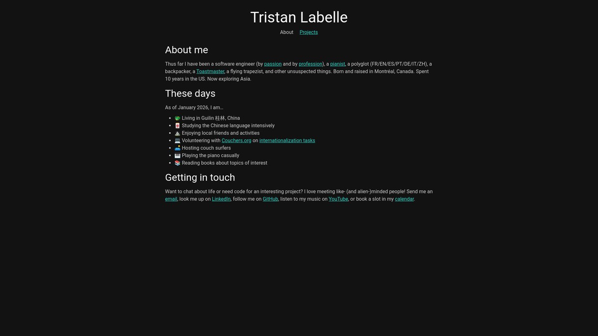 tristanlabelle.com screenshot