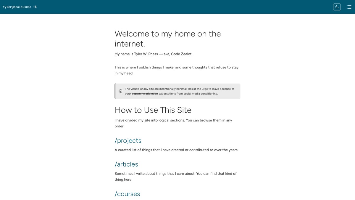 tylerphass.com screenshot