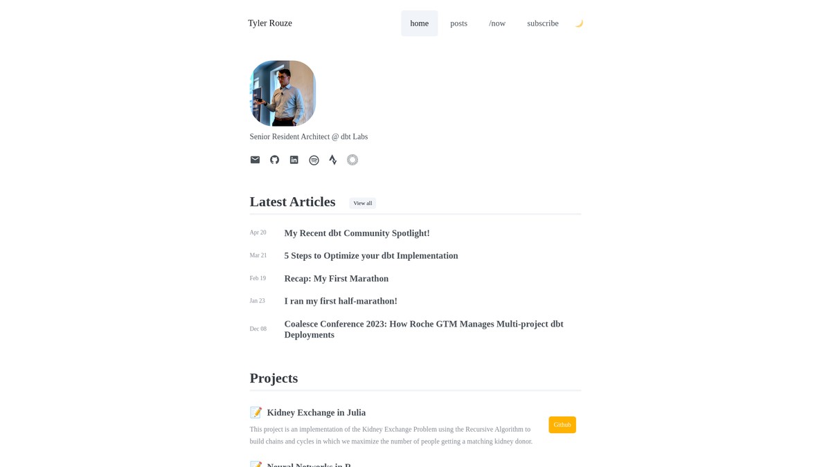 tylerrouze.com screenshot