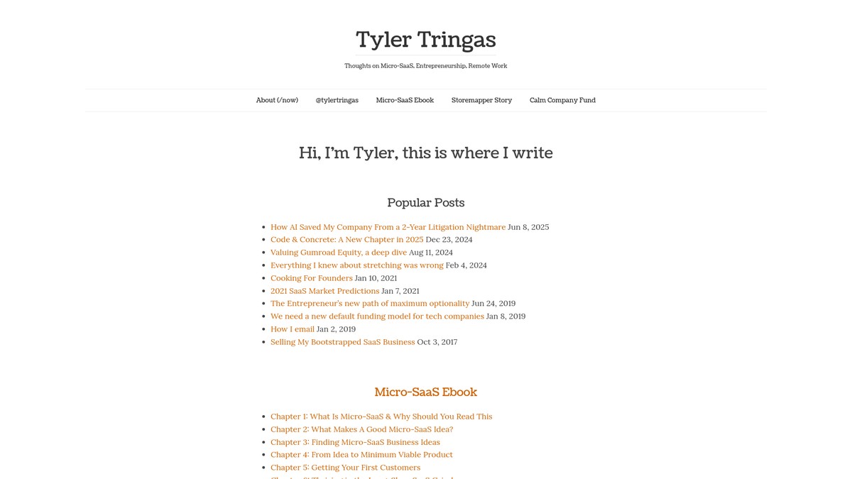 tylertringas.com screenshot
