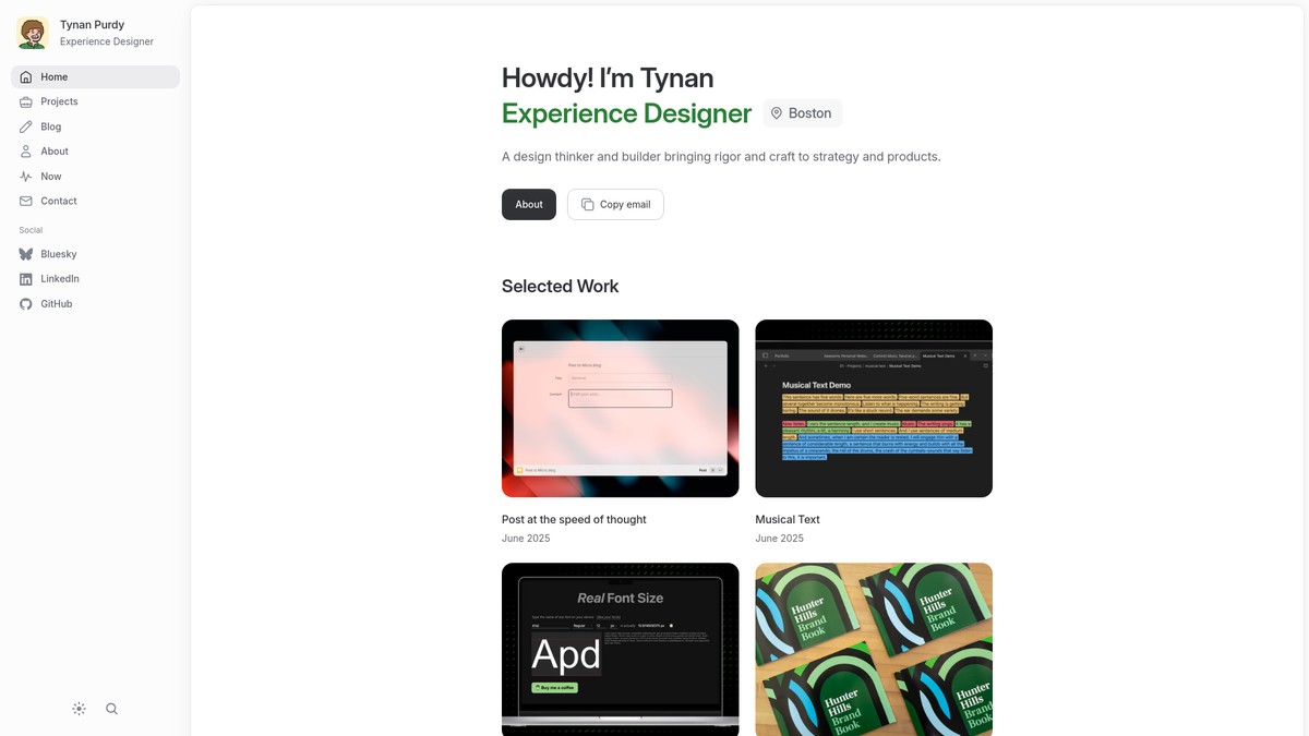 Screenshot of tynanpurdy.com