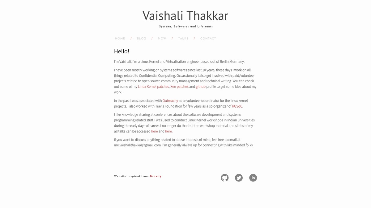 vaishalithakkar.in screenshot