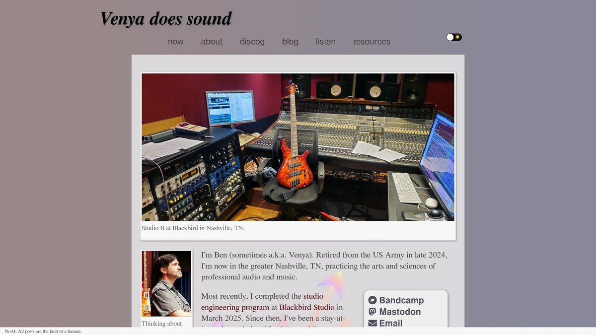 venya.soundslike.pro screenshot