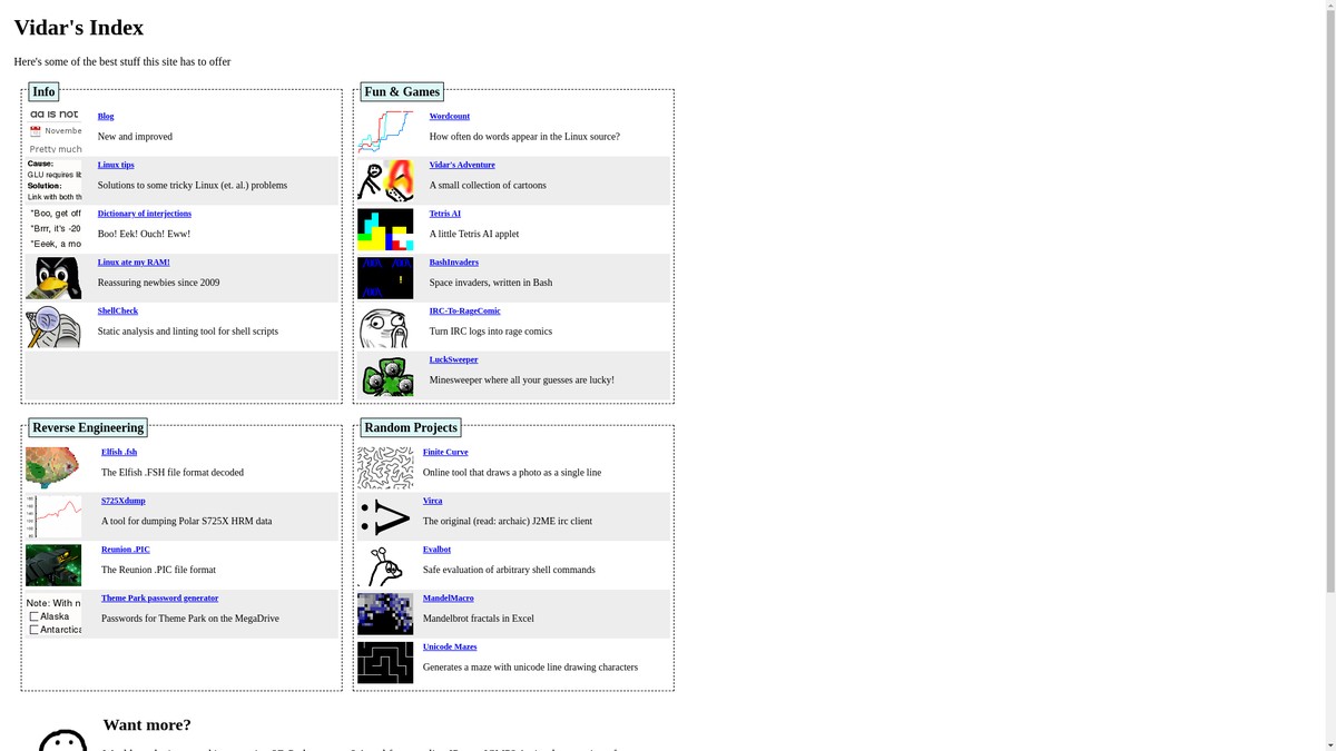 vidarholen.net screenshot