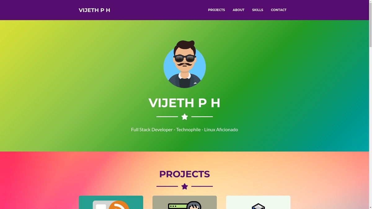 vijethph.github.io screenshot