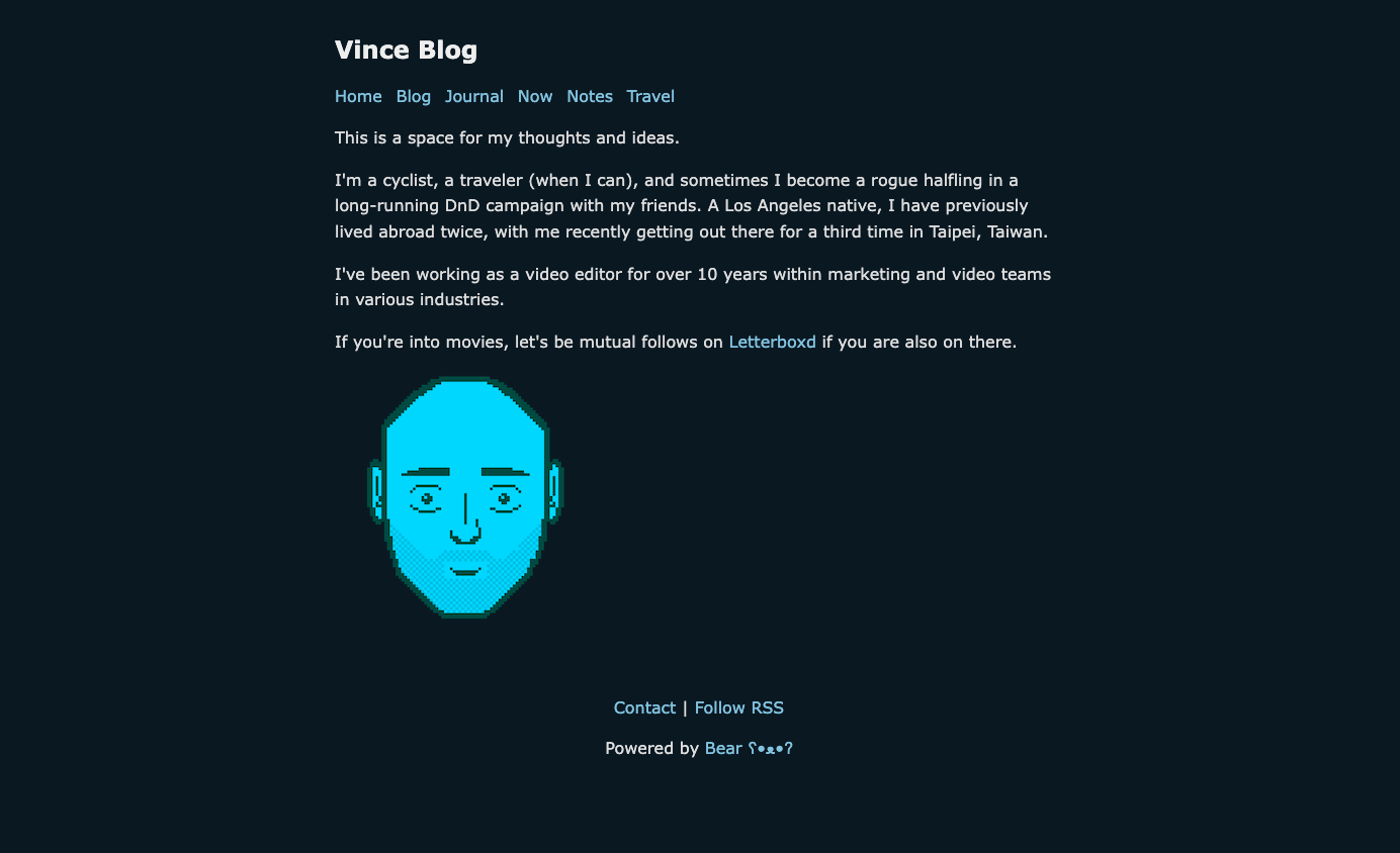 Screenshot of vinceblog.net
