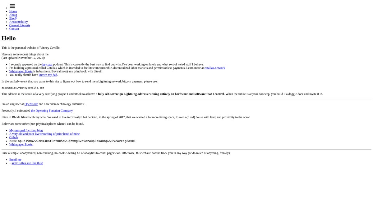 vinneycavallo.com screenshot