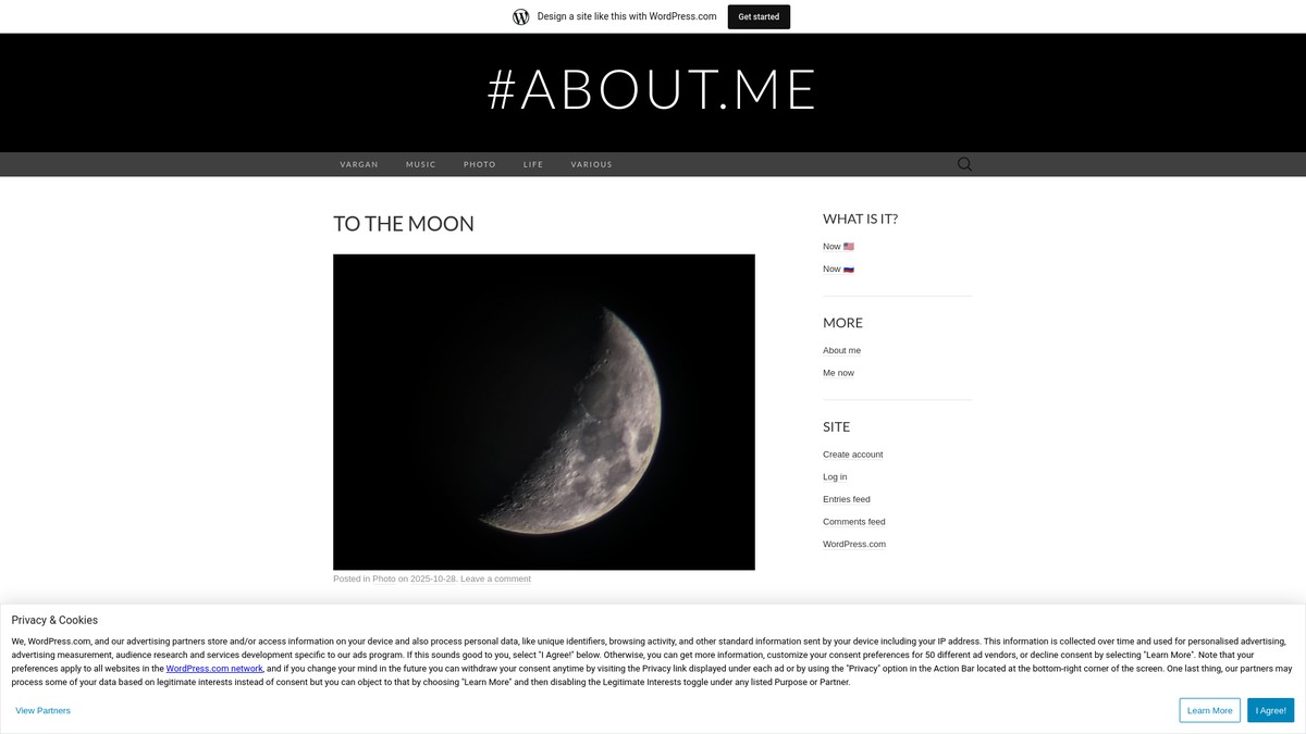 Screenshot of vitalyobukhov.wordpress.com