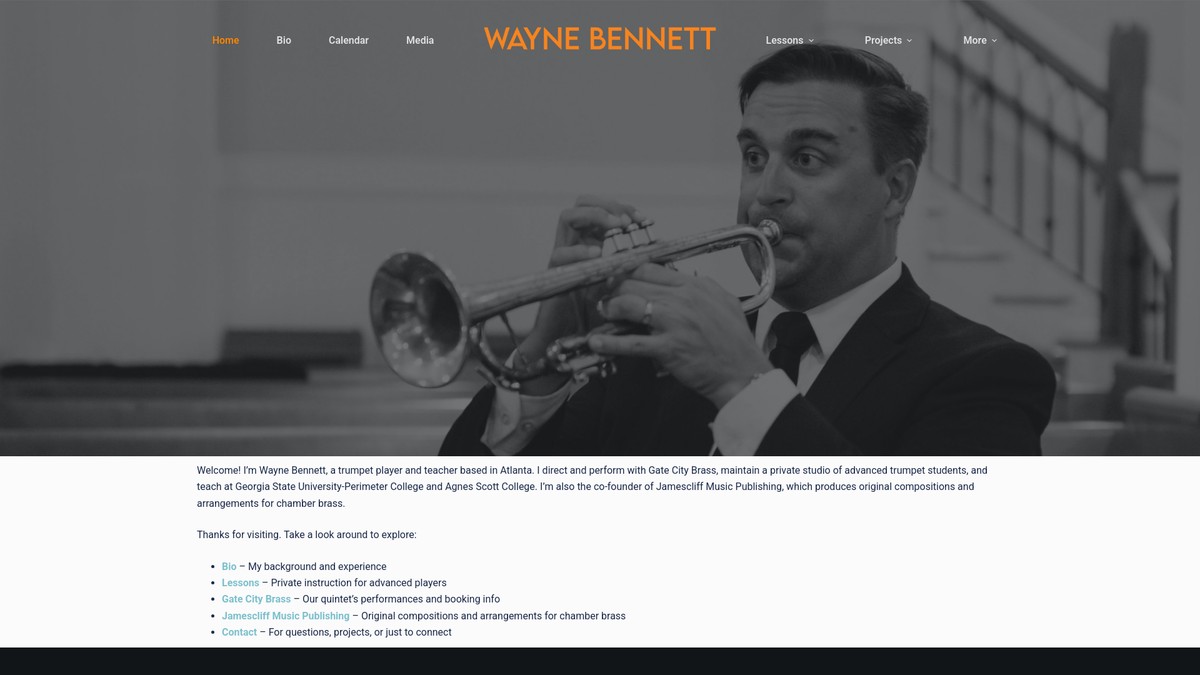 waynebennettmusic.com screenshot