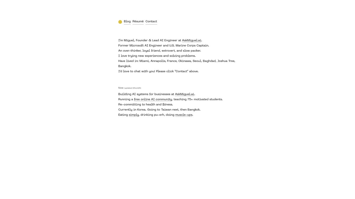 whereismiguel.com screenshot