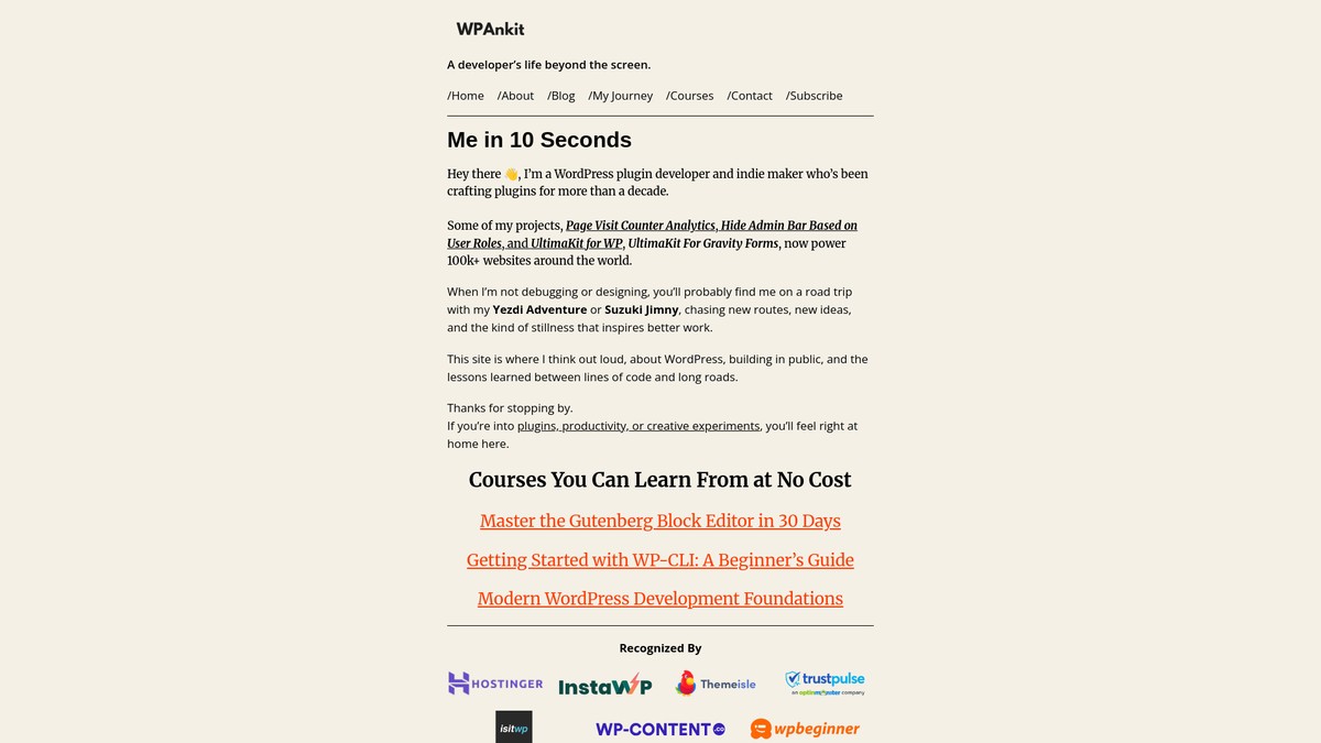 wpankit.com screenshot
