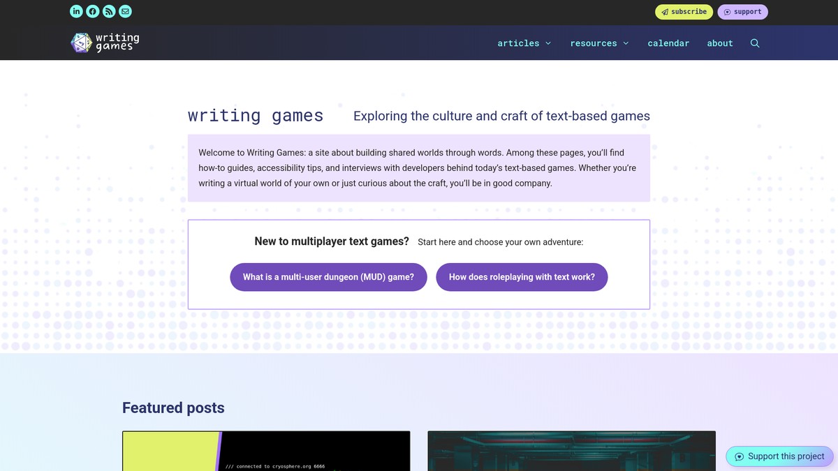 Screenshot of writing-games.com