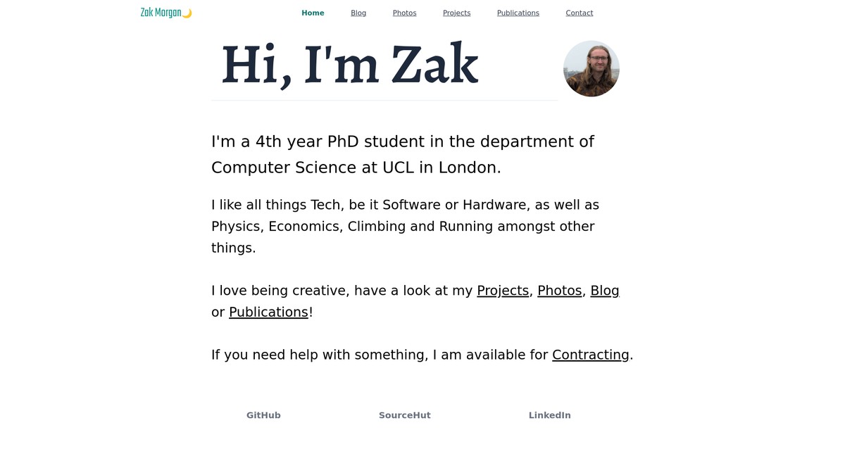 zaksmorgan.com screenshot