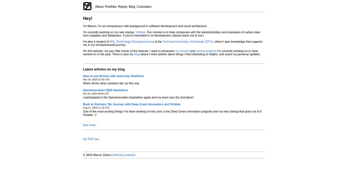 Screenshot of zelent.net