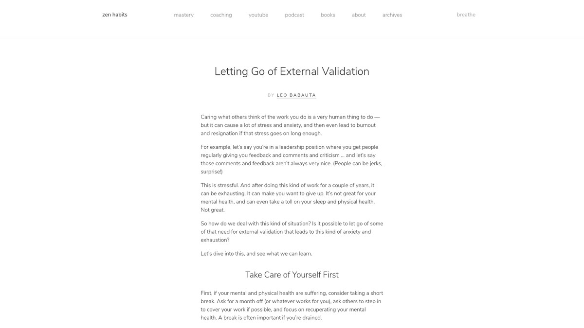 zenhabits.net screenshot