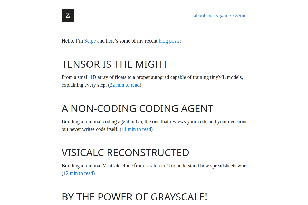 zserge.com screenshot